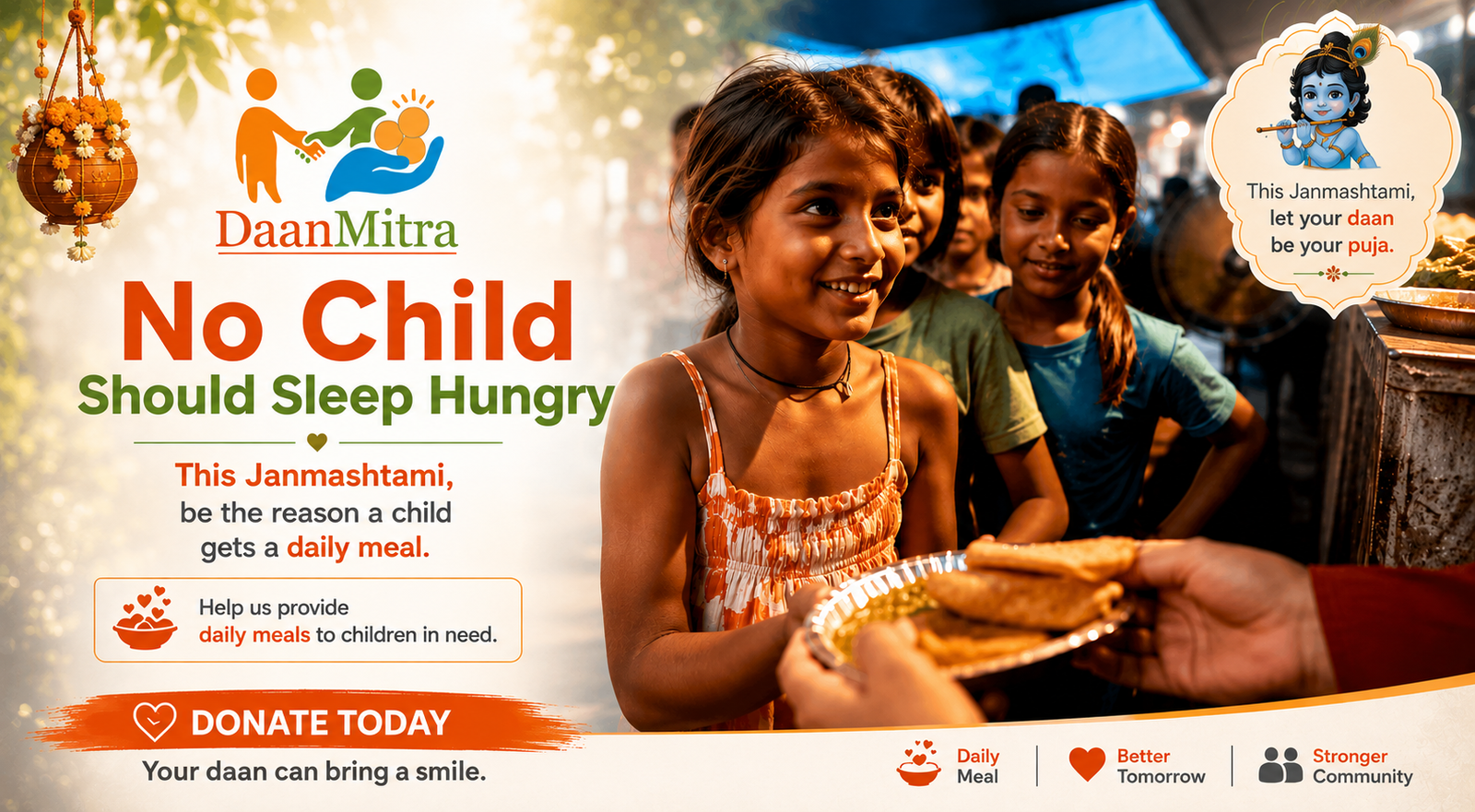 300+ Hungry Children. One Daily Meal. Your Help Can Feed Them.